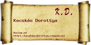 Kecskés Dorottya névjegykártya